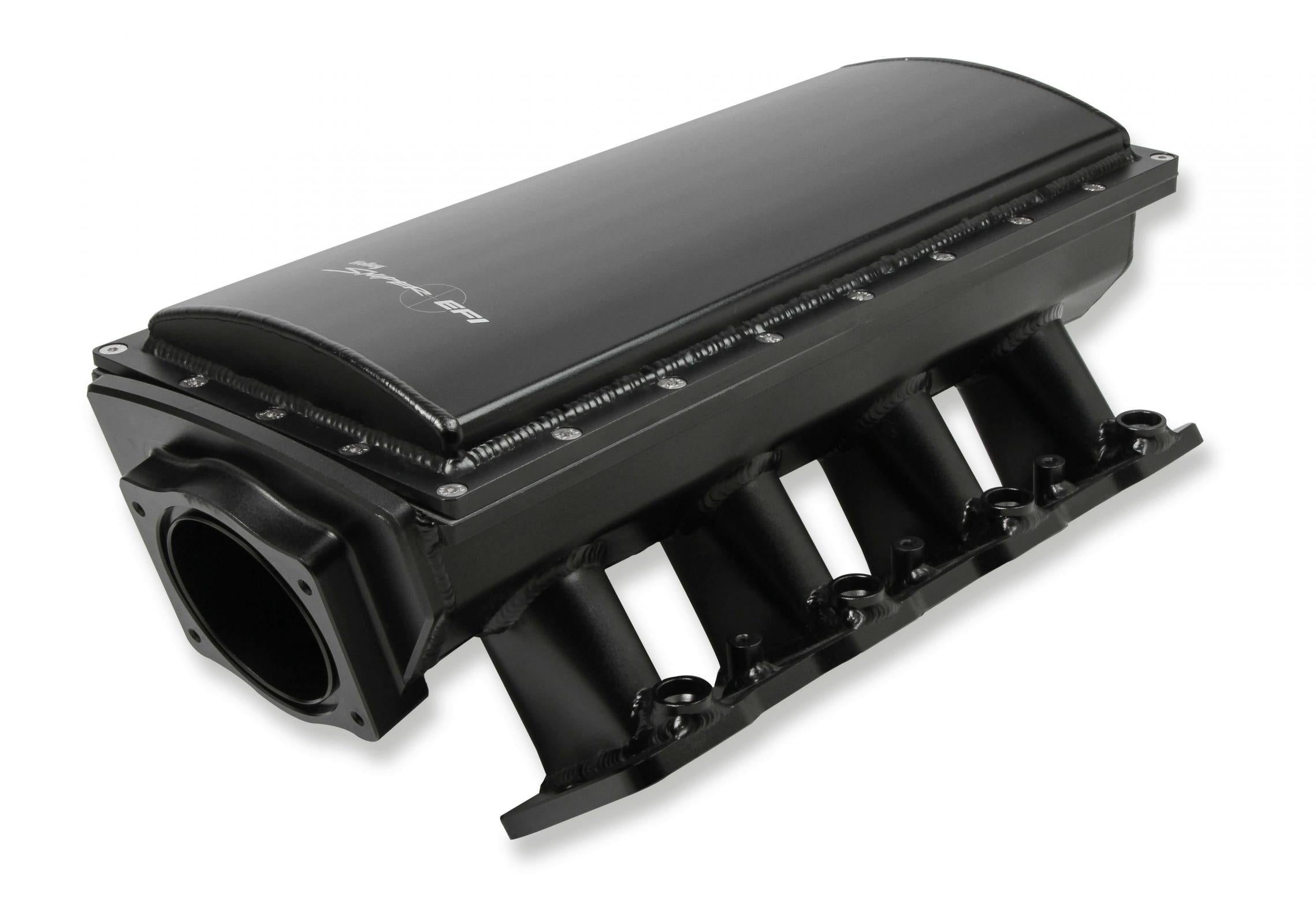 Fabricated Race Series Intake Manifold GM Ls3/L92 90Mm Black Hi-Ram Sheet Metal Fabricated Intake Manifold Race Series W/ Removable Top, Throttle Body Spacer & Fuel Rail Kit W/ Logo Black Sniper EFI