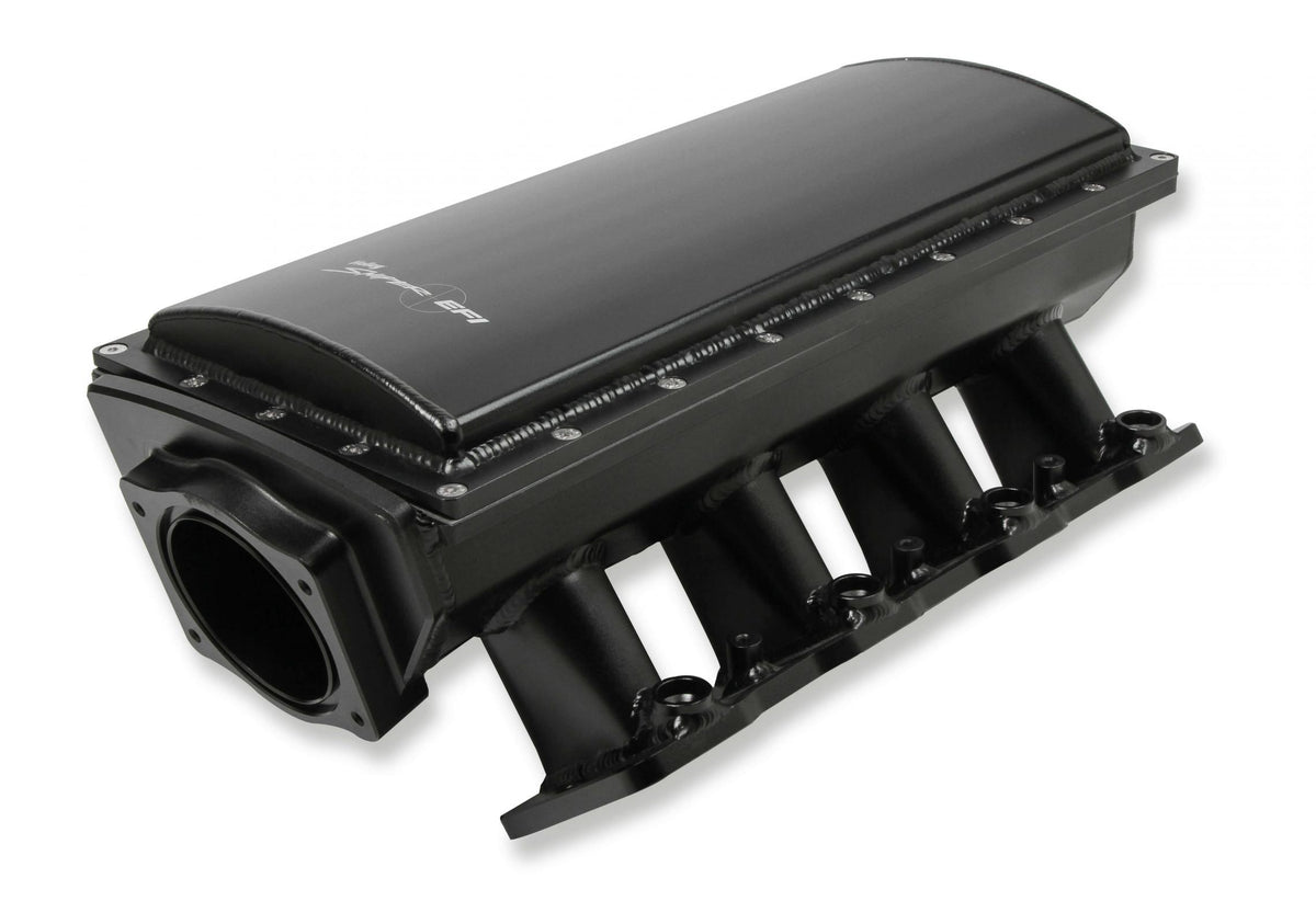 Fabricated Race Series Intake Manifold GM Ls3/L92 90Mm Black Hi-Ram Sheet Metal Fabricated Intake Manifold Race Series W/ Removable Top, Throttle Body Spacer & Fuel Rail Kit W/ Logo Black Sniper EFI