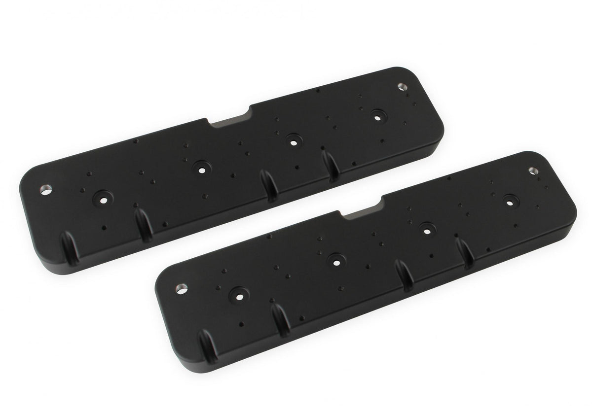 LS Valve Cover Adapter Plates Small Block Chevy to LS Black Finish Holley