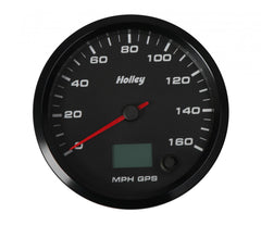 Analog Style Speedometer Black Face, 3-3/8 160 MPH GPS Speedometer (with Odometer) Holley