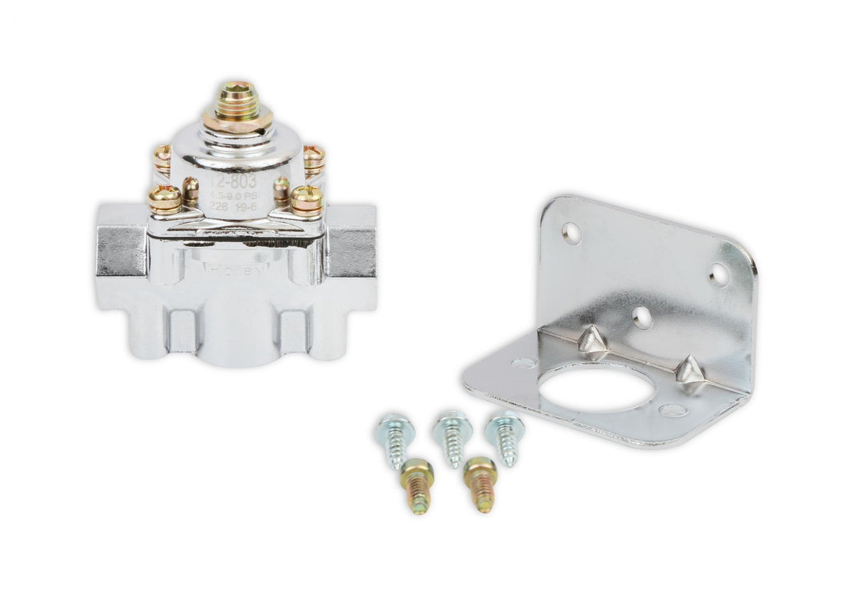 Chrome Carbureted Fuel Pressure Regulator Street/strip Carbureted Applications Two Port Adjustable from 4.5 to 9 PSI Holley