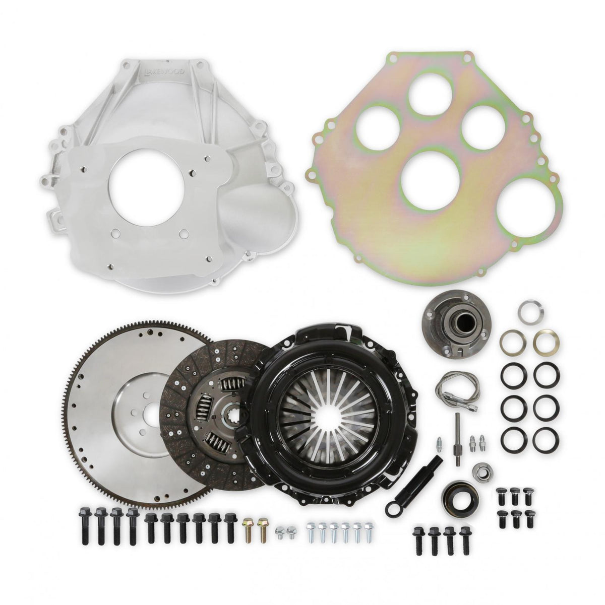 Complete Transmission Installation Kit Ford T5 Installation Kit for 50-oz Externally Balanced Small Block Ford Engines Holley