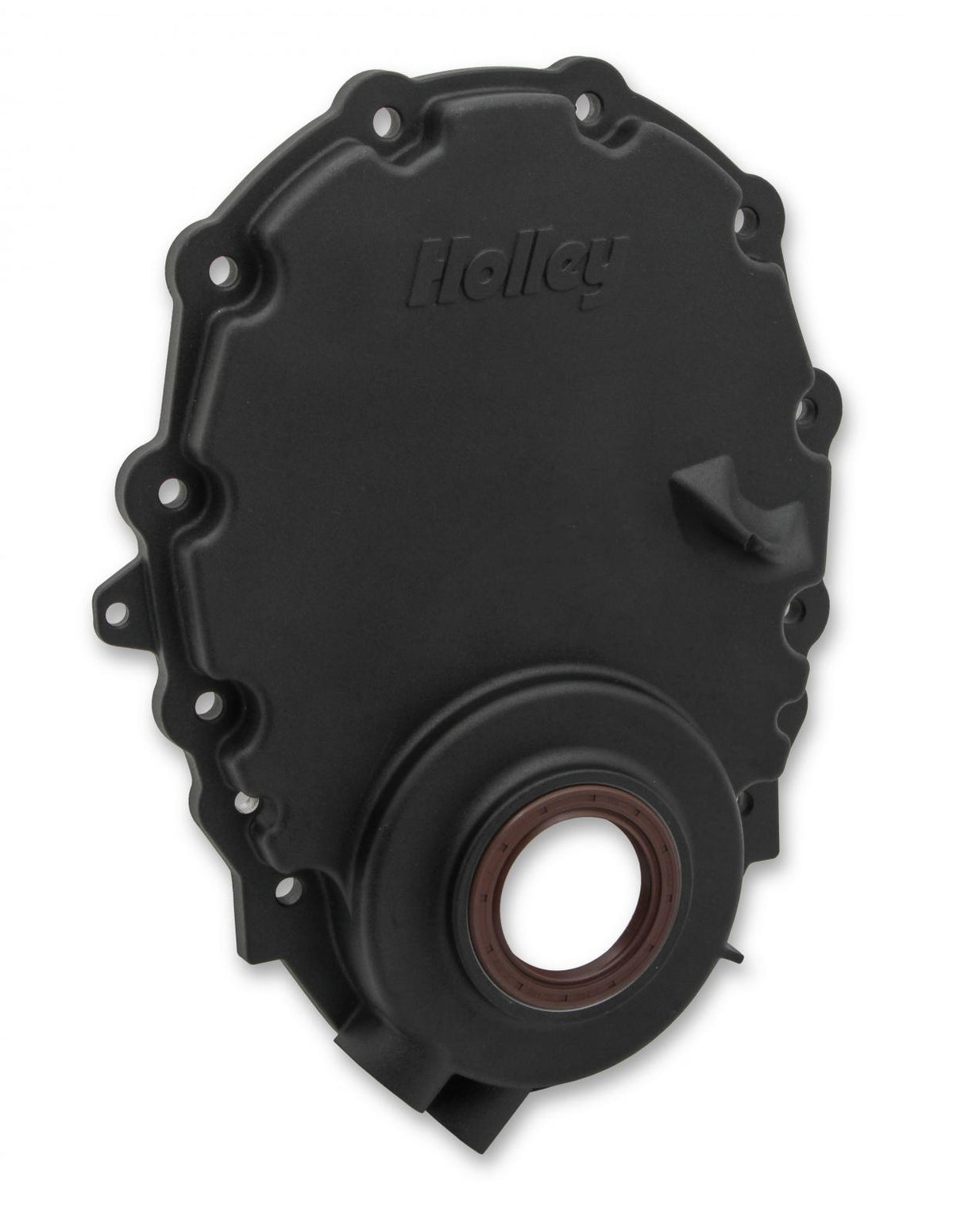 Cast Aluminum Timing Chain Cover Vortec/small Block Chevy Cast Aluminum Timing Chain Cover W/crank Sensor Provision Black Finish Holley