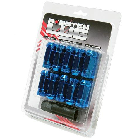 Wheel Mate Monster Locking Lug Nut Set of 4 - Blue 14x1.50 - 33002U Photo - Primary