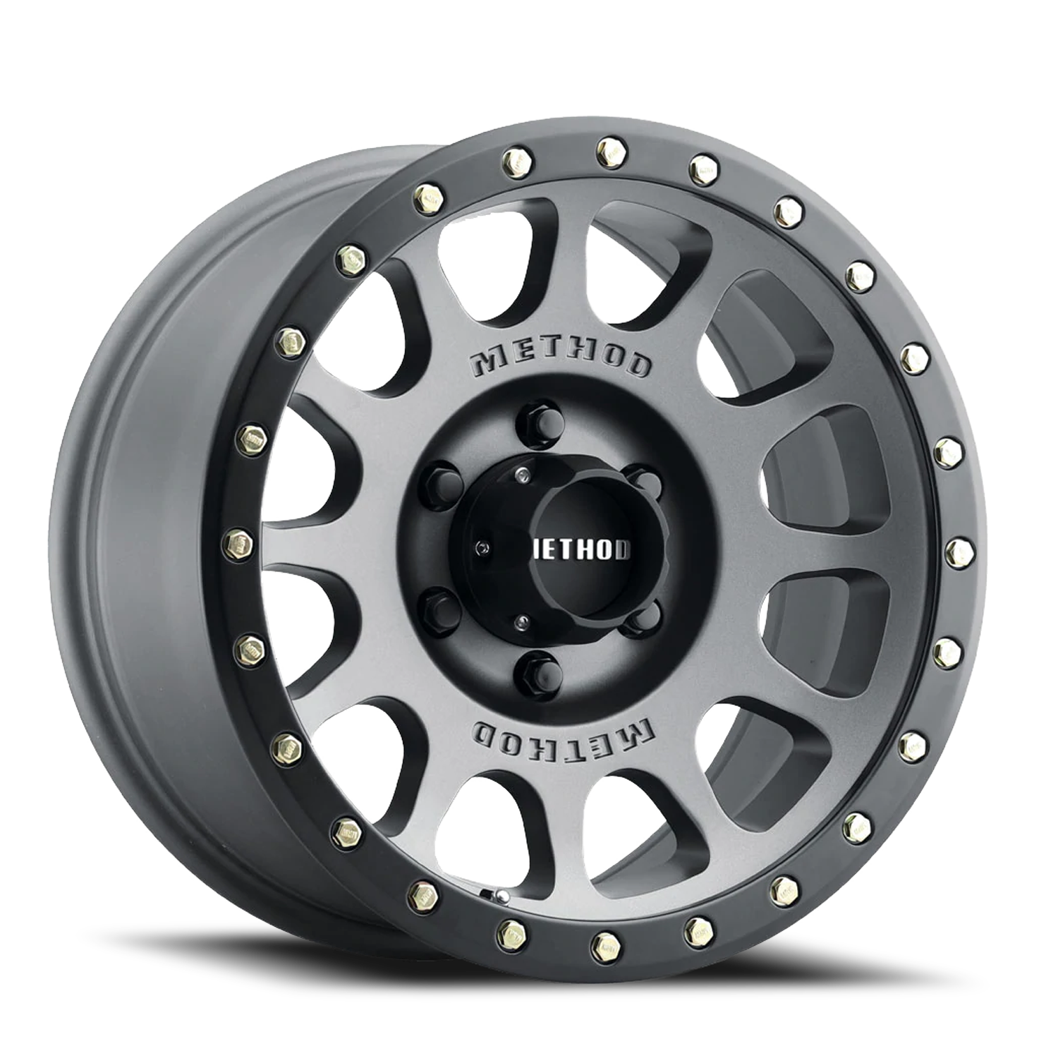 Aluminum Wheels 18x9 NV MR305 Bolt Pattern 6 On 135 Offset 18 Lip Size 1.38 Titanium TT Matte Black Lip Method