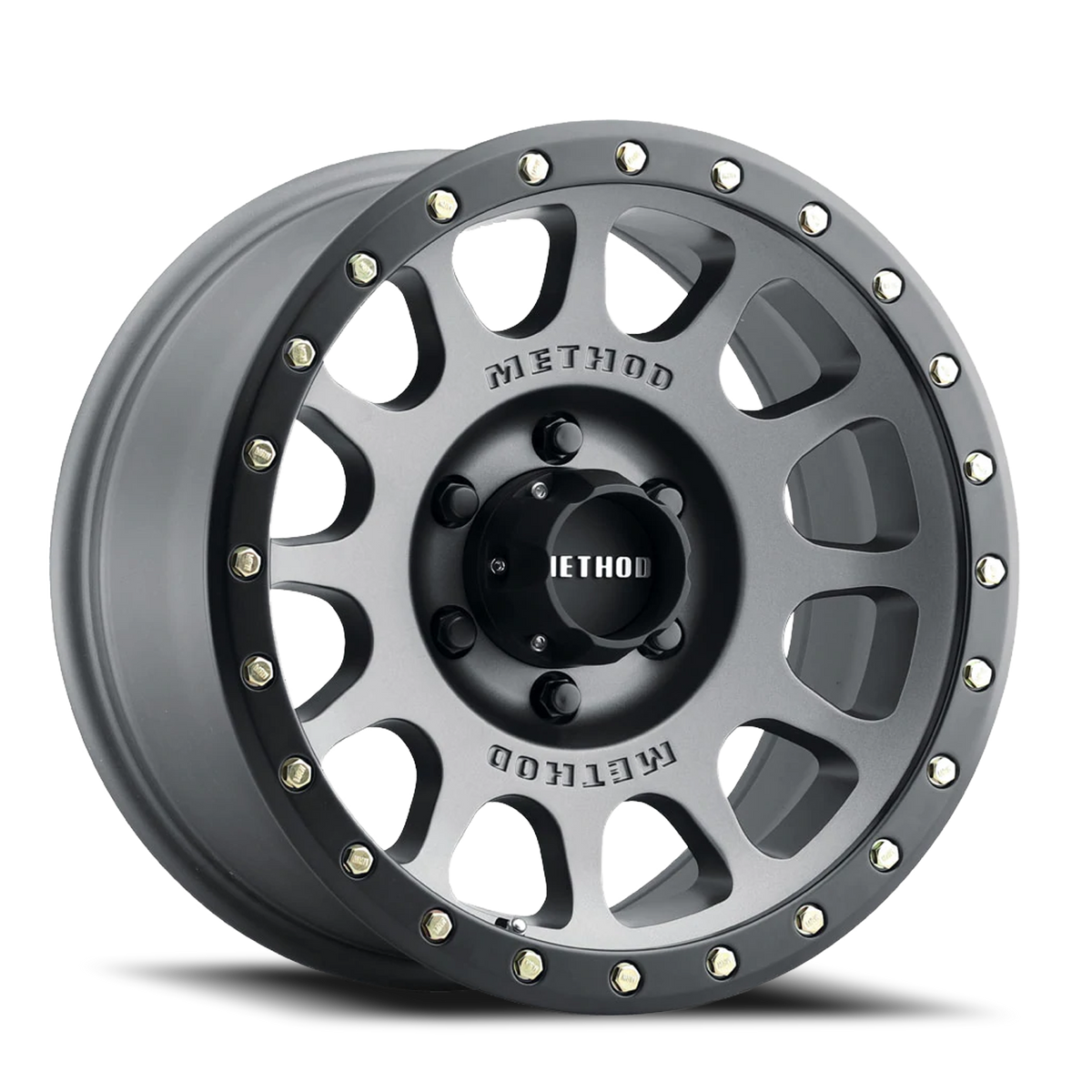 Aluminum Wheels 18x9 NV MR305 Bolt Pattern 5 On 150 Offset 25 Lip Size 1.38 Titanium TT Matte Black Lip Method