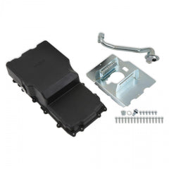 Cast Aluminum Rear Sump Oil Pan Ford Coyote Swap Black Fits Gen 3 Coyote Engines in 1953-1979 Ford F100, F150, and F250 2WD Trucks Holley