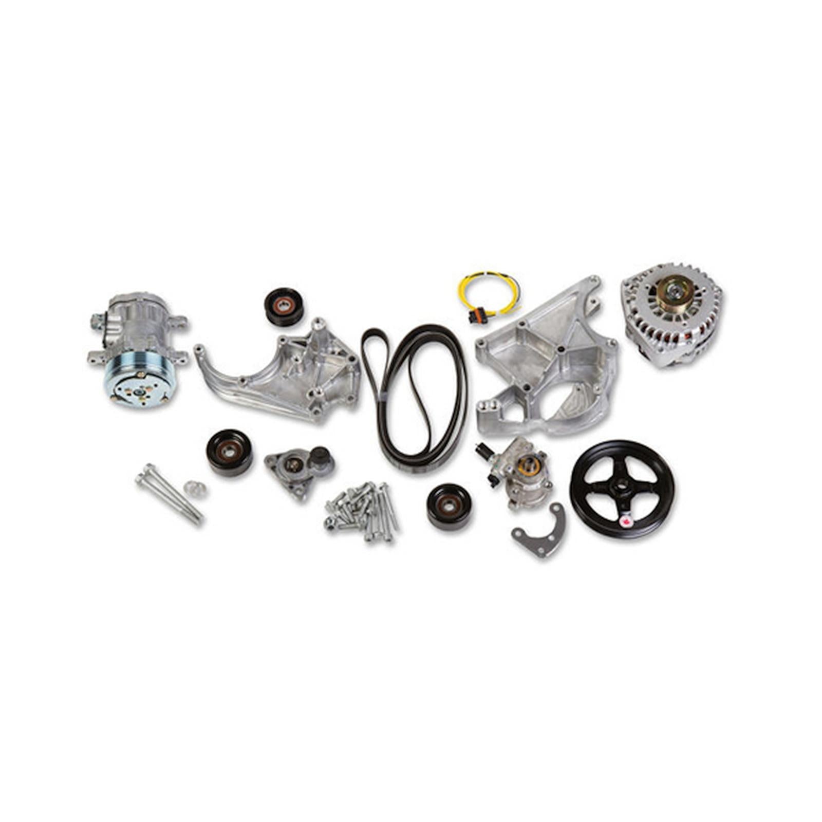 LS/LT High-Mount Complete Accessory Drive Kit Includes SD7 A/C Compressor, Alternator, P/S Pump, Tensioner, Belt, & Pulleys Holley