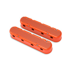 2-Piece Finned Valve Cover Gen III/iv LS Factory Orange Machined Chevrolet Gen III/iv LS Cast Aluminum Coil-Mounting Base & Integrated Coil Cover Holley