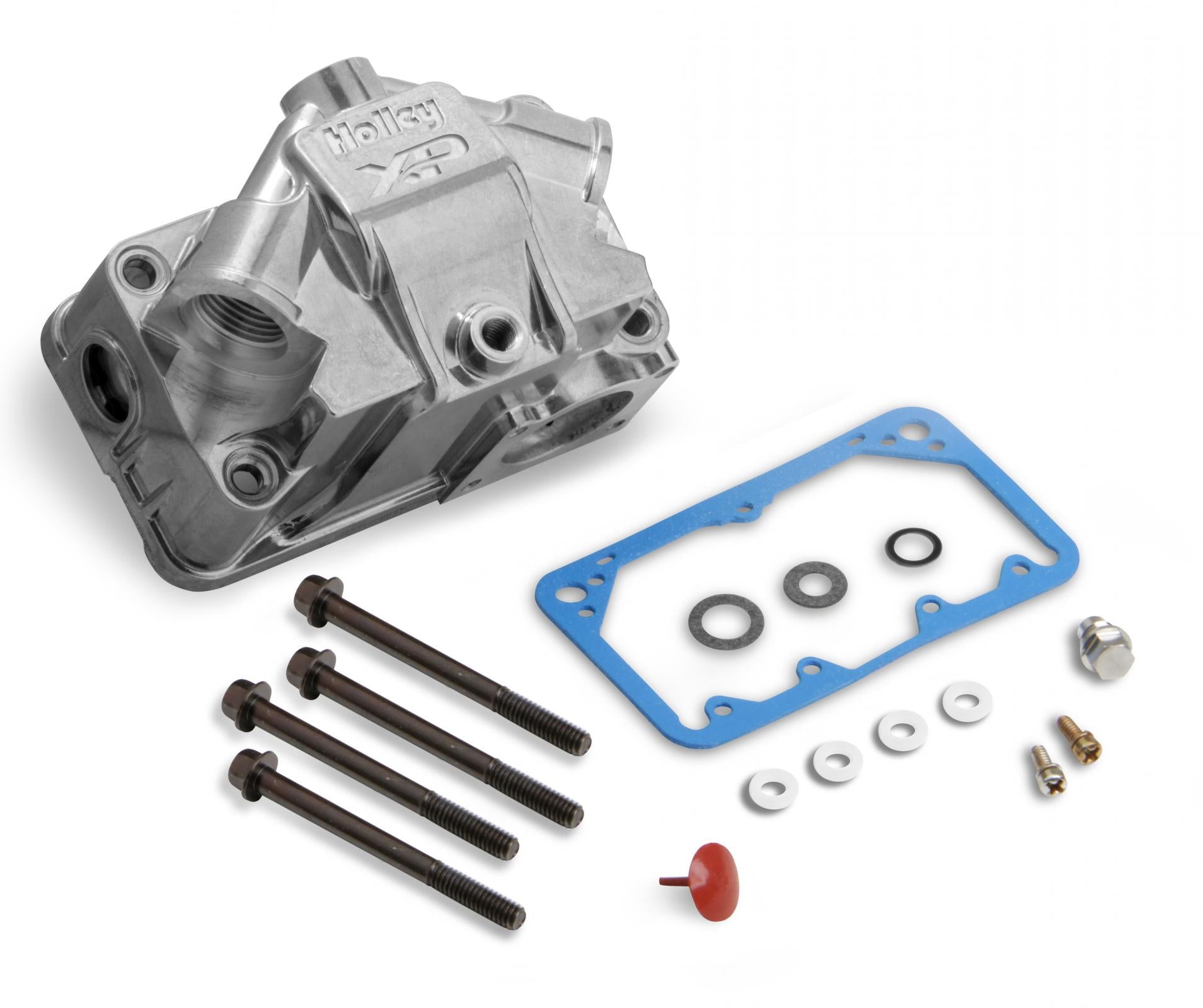 Ultra XP Aluminum Fuel Bowl Kit Tumble Polished Ultra XP Aluminum Fuel Bowl Kit Fits Models 4150, 4160 & 4500 (will Require a .250 Longer Fuel Line) Tumble Polished Finish Holley