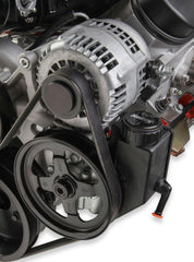 Premium Mid-Mount Race Accessory System Natural Fits Gen V LT Engine Includes Alternator, P/S Pump, Tensioner, SFI Certified Damper W/hard Anodized Billet Crank Pulley, Belt, & Pulleys Holley
