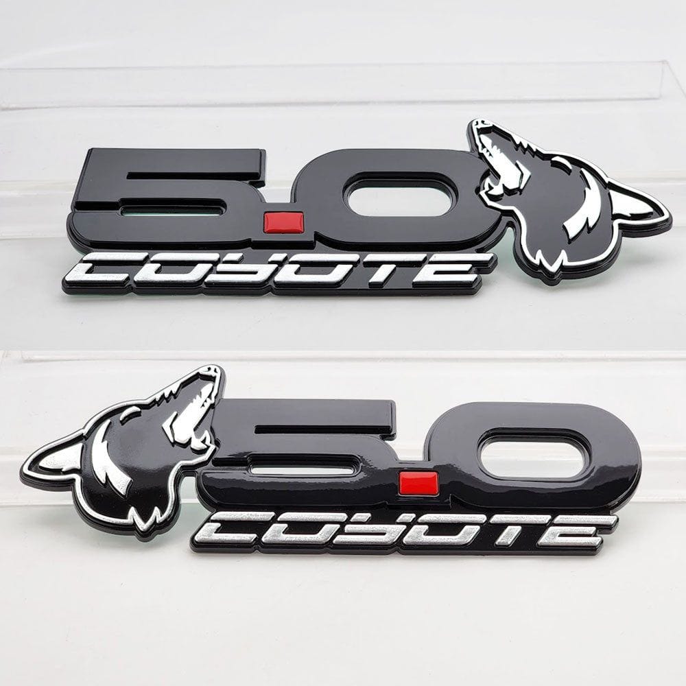 Howling Coyote 5.0 Fender Emblems (fits 15-24 Mustang) (7.75" x 2.75" x .250") VA 2-296-717