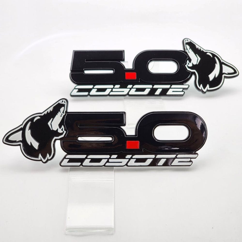 Howling Coyote 5.0 Fender Emblems (fits 15-24 Mustang) (7.75" x 2.75" x .250") VA 2-296-717