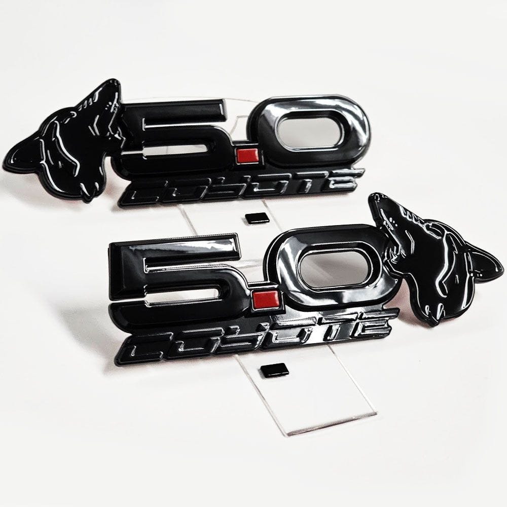 Howling Coyote 5.0 Fender Emblems (fits 15-24 Mustang) (7.75" x 2.75" x .250") VA 2-296-717