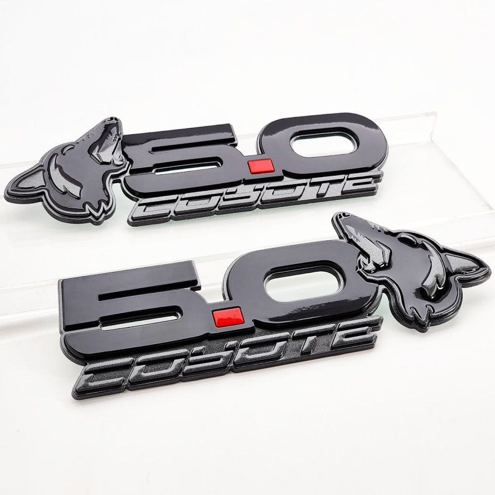 Howling Coyote 5.0 Fender Emblems (fits 15-24 Mustang) (7.75" x 2.75" x .250") VA 2-296-717