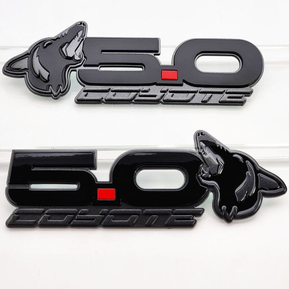 Howling Coyote 5.0 Fender Emblems (fits 15-24 Mustang) (7.75" x 2.75" x .250") VA 2-296-717