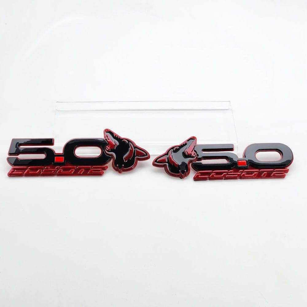 Howling Coyote 5.0 Fender Emblems (fits 15-24 Mustang) (7.75" x 2.75" x .250") VA 2-296-717