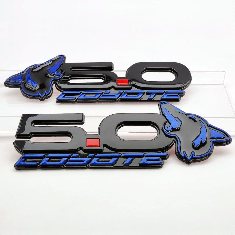 Howling Coyote 5.0 Fender Emblems (fits 15-24 Mustang) (7.75" x 2.75" x .250") VA 2-296-717