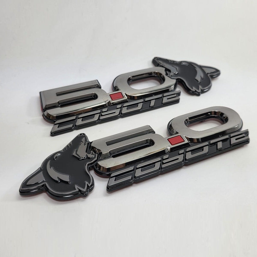 Howling Coyote 5.0 Fender Emblems (fits 15-24 Mustang) (7.75" x 2.75" x .250") VA 2-296-717