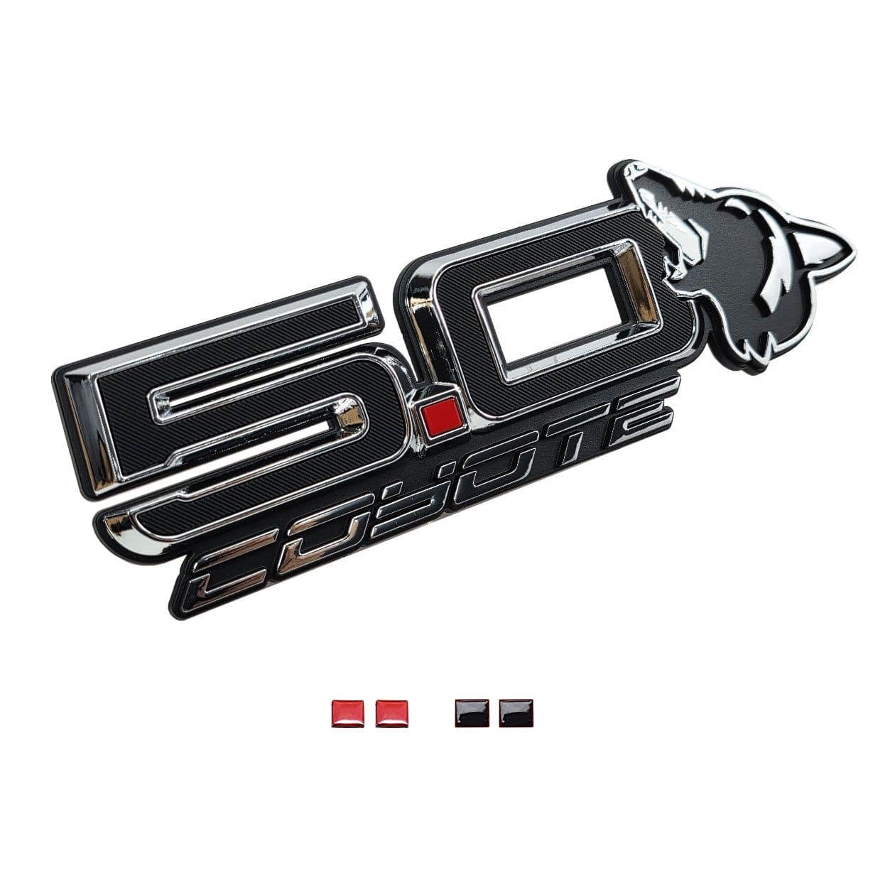 Howling Coyote 5.0 Fender Emblems (fits 24-26 Mustang & 15-23 Mustang) (7.25" x 2.25" x .250") VA 2-478-404