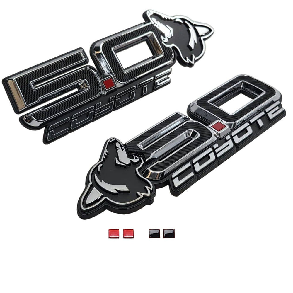 Howling Coyote 5.0 Fender Emblems (fits 24-26 Mustang & 15-23 Mustang) (7.25" x 2.25" x .250") VA 2-478-404