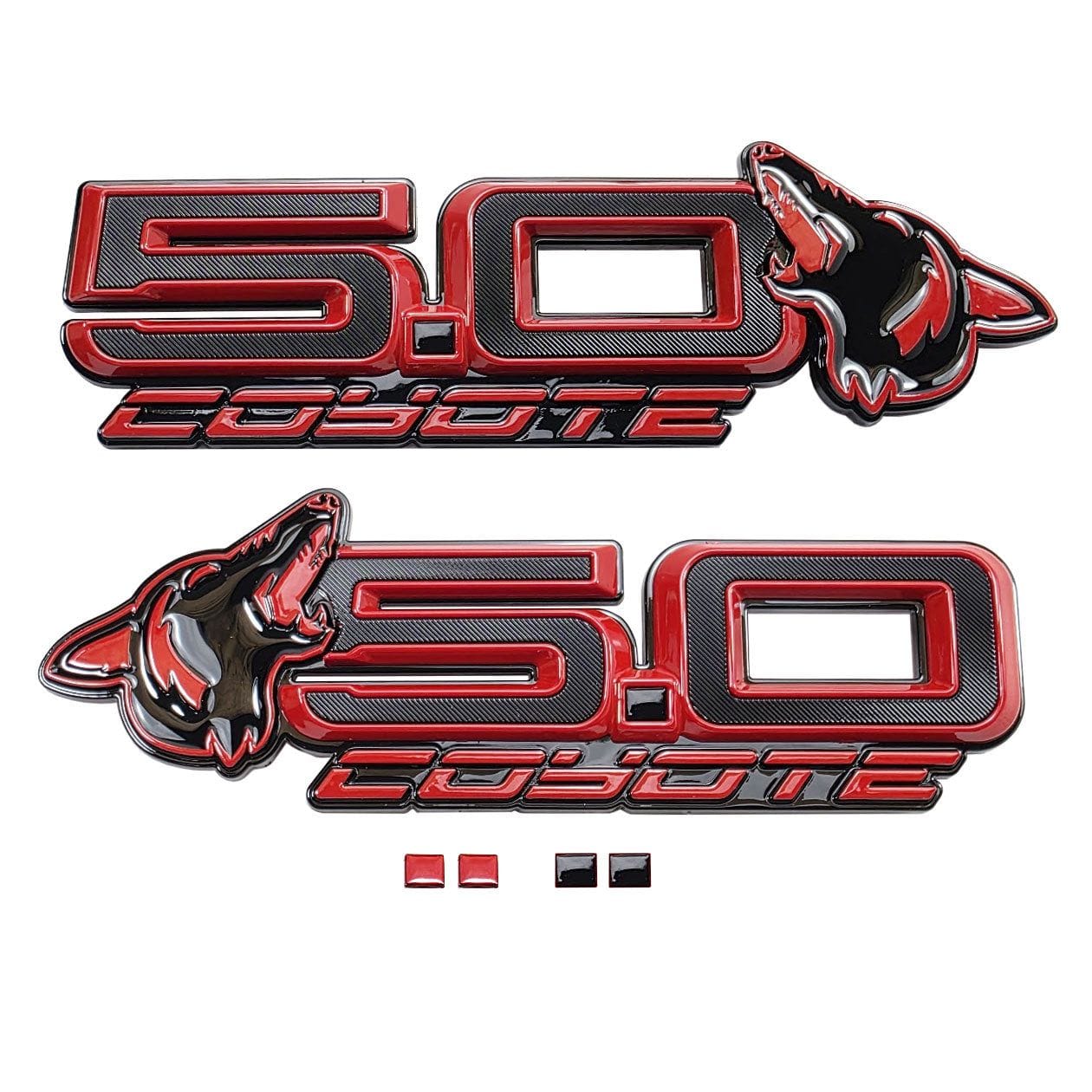 Howling Coyote 5.0 Fender Emblems (fits 24-26 Mustang & 15-23 Mustang) (7.25" x 2.25" x .250") VA 2-478-404