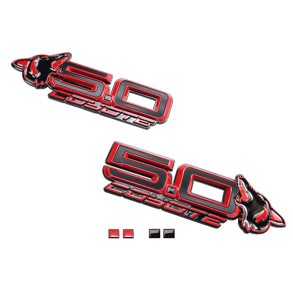 Howling Coyote 5.0 Fender Emblems (fits 24-26 Mustang & 15-23 Mustang) (7.25" x 2.25" x .250") VA 2-478-404