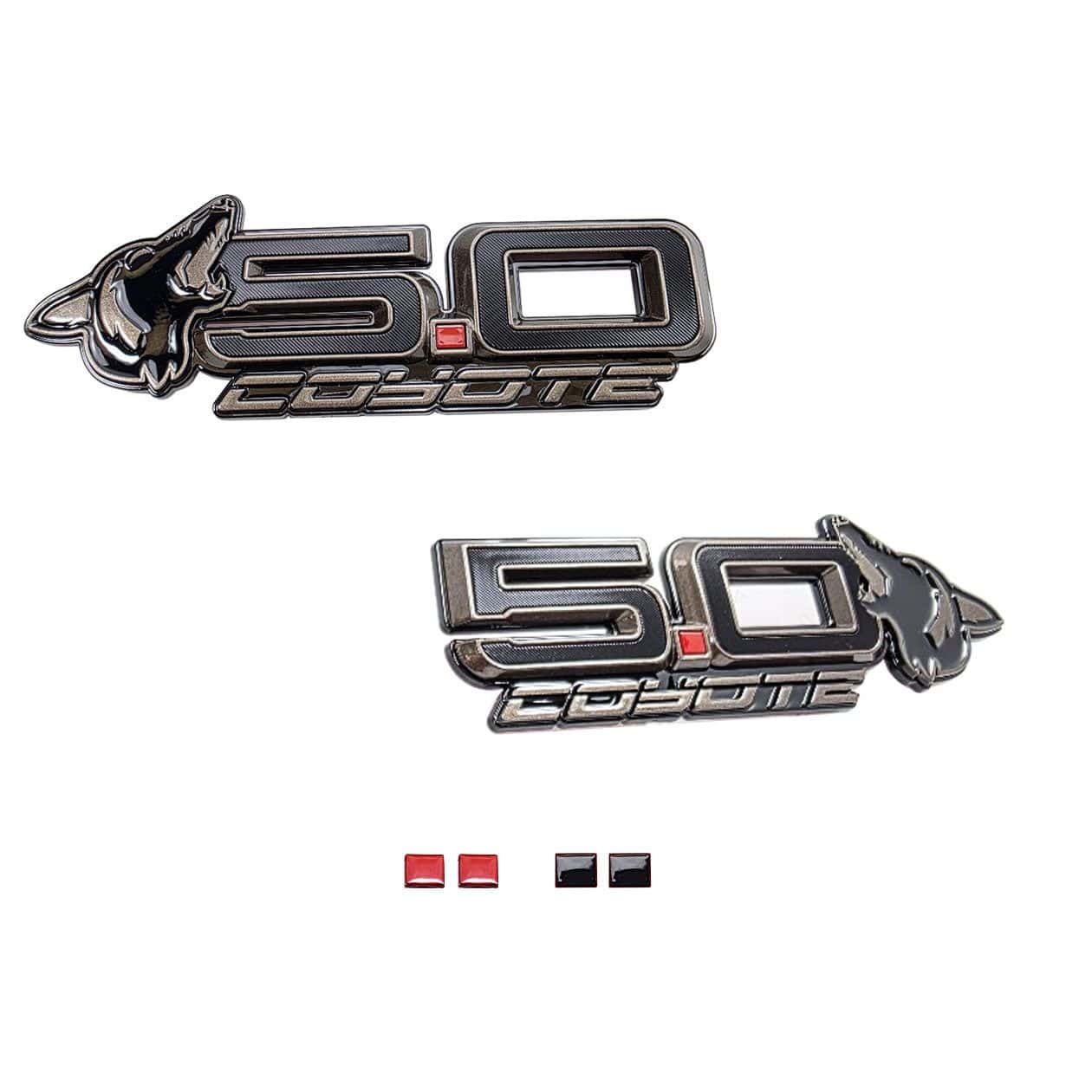 Howling Coyote 5.0 Fender Emblems (fits 24-26 Mustang & 15-23 Mustang) (7.25" x 2.25" x .250") VA 2-478-404