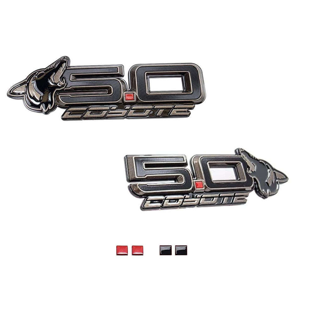 Howling Coyote 5.0 Fender Emblems (fits 24-26 Mustang & 15-23 Mustang) (7.25" x 2.25" x .250") VA 2-478-404