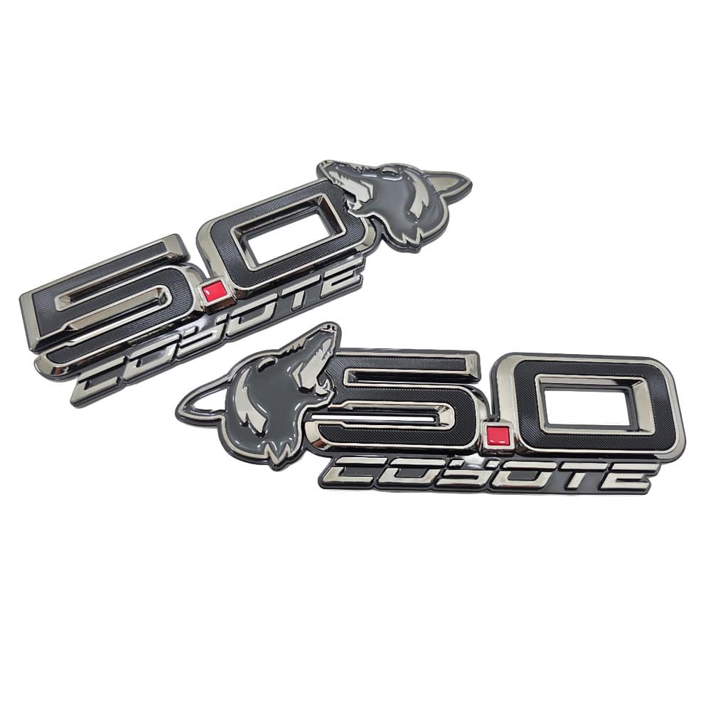 Howling Coyote 5.0 Fender Emblems (fits 24-26 Mustang & 15-23 Mustang) (7.25" x 2.25" x .250") VA 2-478-404