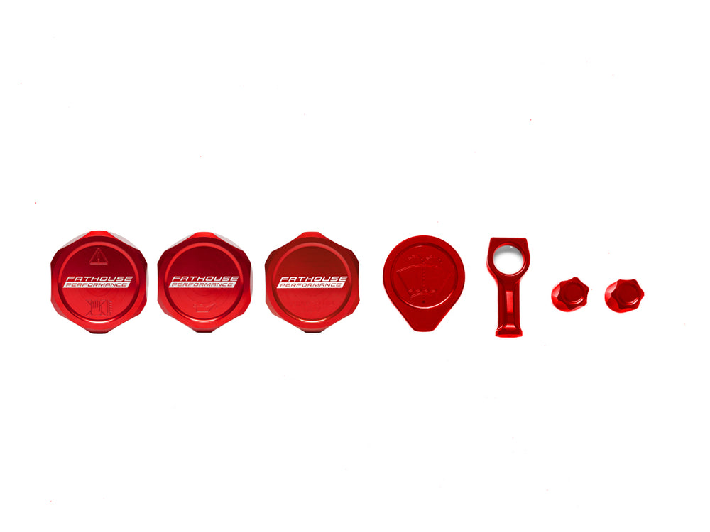 Billet Cap Kit Red 2015-2017 Mustang GT