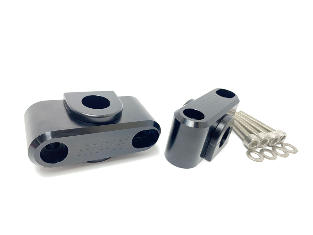 SPE Motorsport Mustang Sway Bar Mount and Bushing Kit installed angle