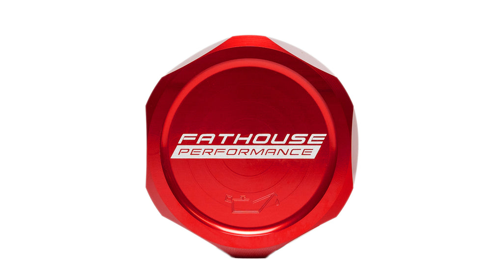 Fathouse Performance Billet Oil Cap Red Gen 1 Coyote Voodoo