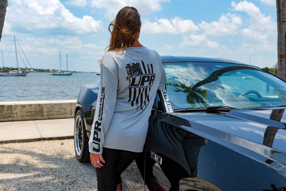 Long Sleeve Sport-Tek Performance Shirt Team UPR w/Distressed Flag Gray