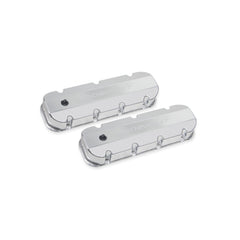 GM Licensed Valve Cover Track Series BBC Fabricated Aluminum Silver 1965-2000 Chevrolet Big Block 396-454 Cubic Inch Smooth Top W/hole Long Bolt Holley