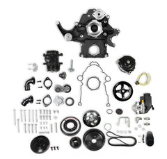 Premium Black Mid-Mount Complete Accessory System Gen III Hemi Engine Non VVT Fits 2003-2008 5.7L & 2005-2010 6.1L Engines Black Finish SFI Certified Damper with Billet Aluminum Pulley Holley