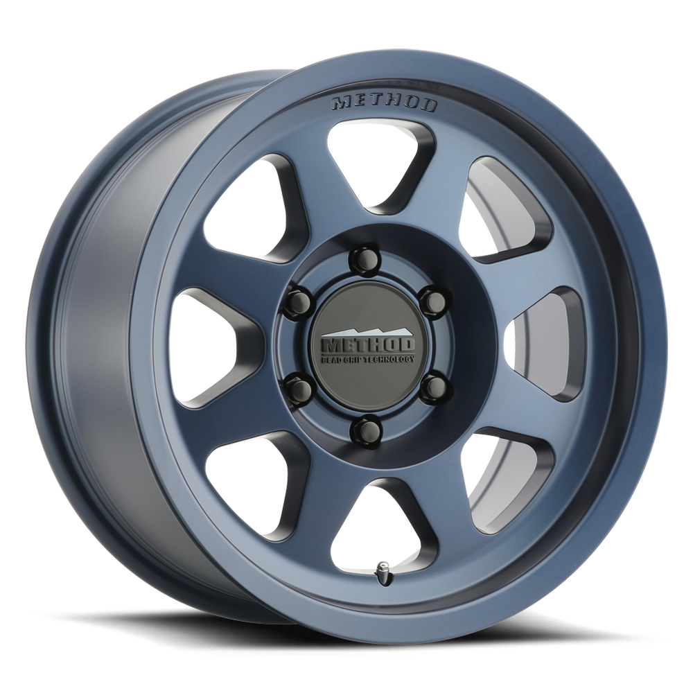 Aluminum Wheels 17x9 Bead Grip MR701 Bolt Pattern 5 On 127 Offset -12 Lip Size 1.97 Bahia Blue BL Method