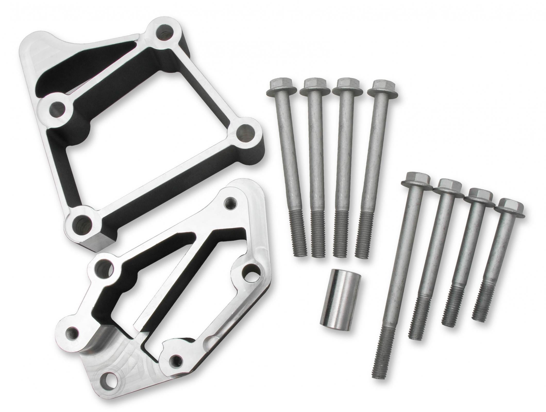 LS Accessory Drive Bracket Installation Kit for Long Alignment Black Installation Kit, LS Acc Drive Brackets, Use with Long Belt Alignment (alignment Common on Trucks & '10-UP Camaro) Holley