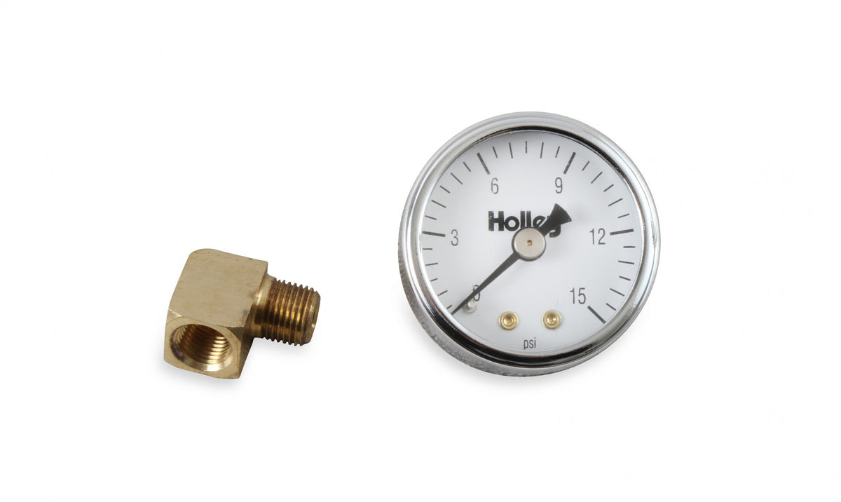 Fuel Pressure Gauge Mechanical 0-15 PSI Holley
