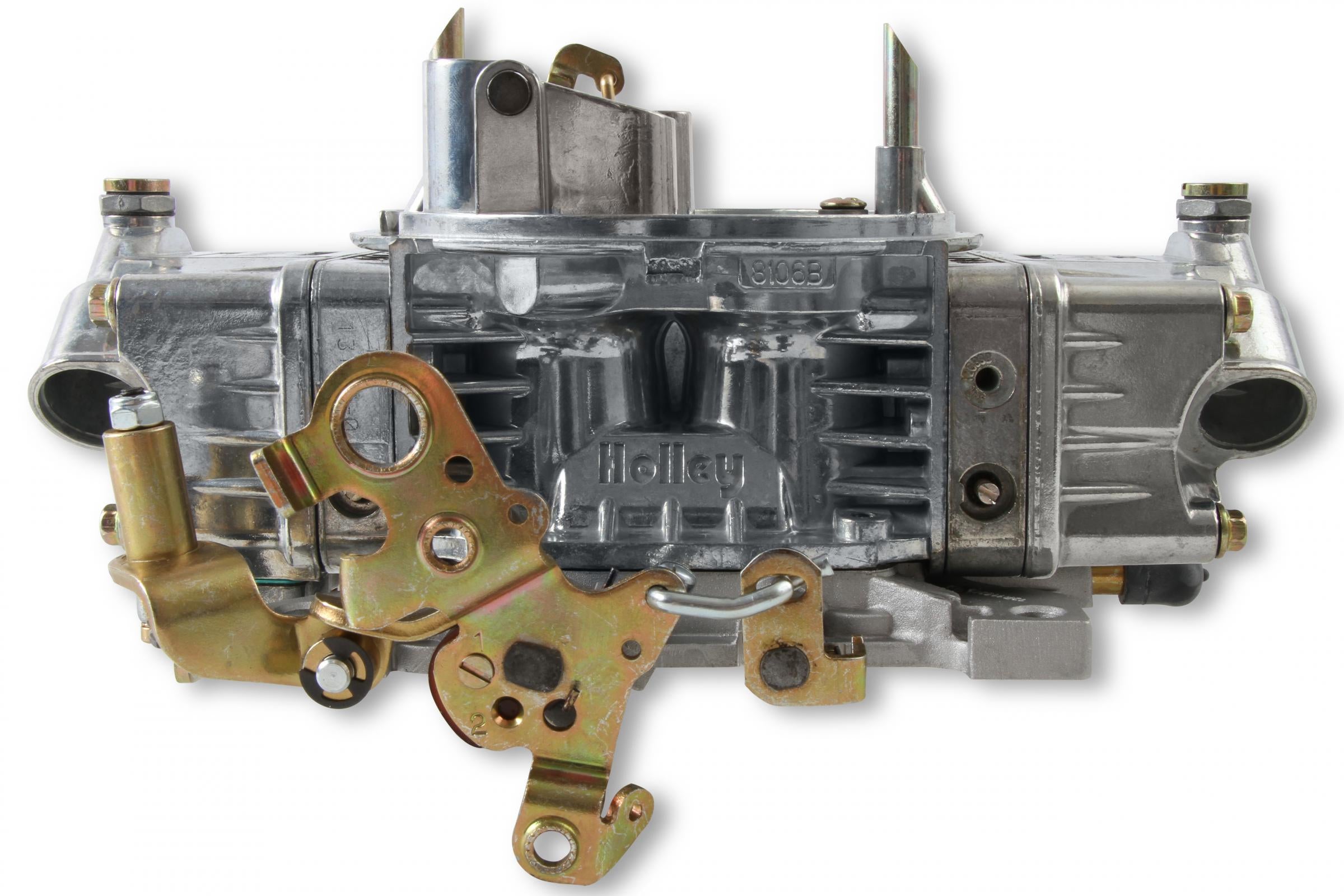 Supercharger Double Pumper Carburetor Draw-Thru 750 CFM 4150 Mechanical Secondaries Shiny Gasoline Holley