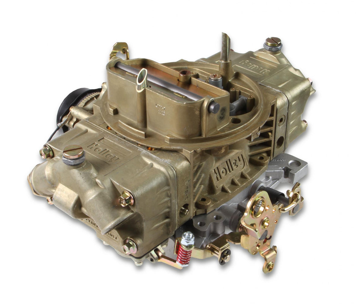 Classic Double Pumper Carburetor 650 CFM 4150 Mechanical Secondaries Gold Dichromate Gasoline Holley
