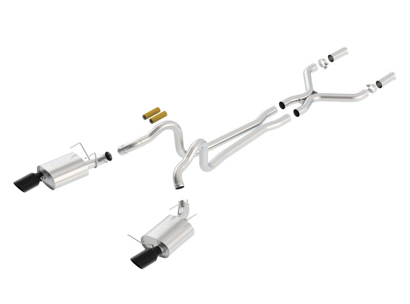 Borla 13-14 Mustang GT/Boss 302 5.0L V8 RWD Single Split Rear Exit ATAK Black Chrome CB Exhaust - additional view 2
