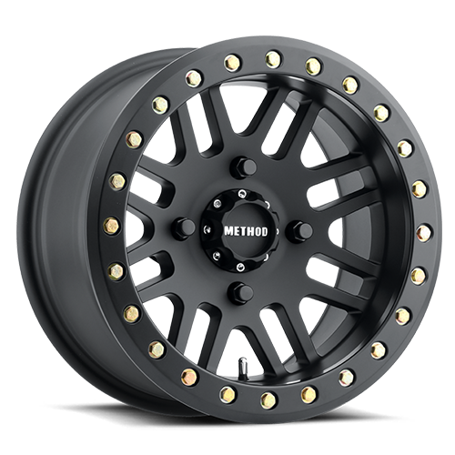 Aluminum Wheels 15x10 MR406 Beadlock UTV Bolt Pattern 4 On 156 Offset -2 Lip Size 3.11 Matte Black MB Method