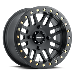 Aluminum Wheels 15x10 MR406 Beadlock UTV Bolt Pattern 4 On 156 Offset -2 Lip Size 3.11 Matte Black MB Method