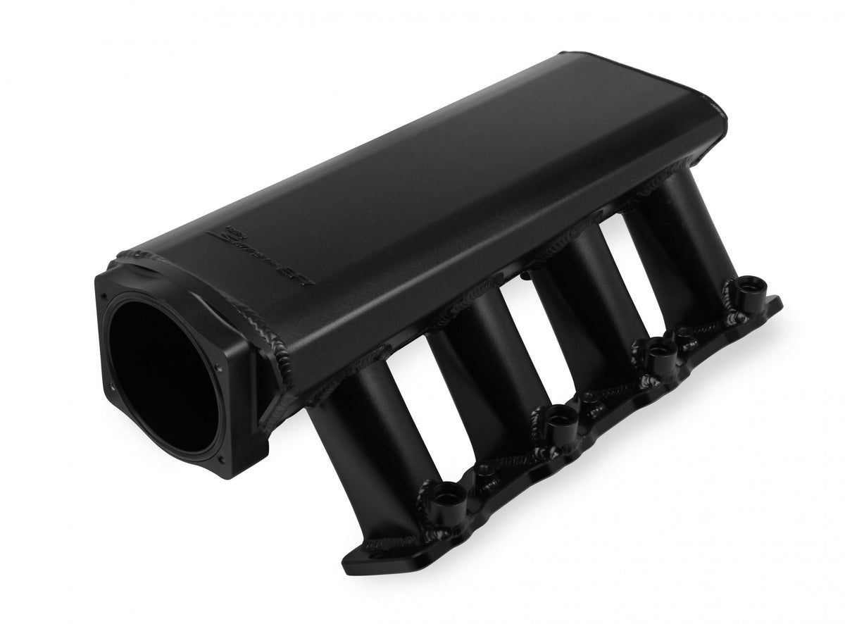 Sheet Metal Fabricated Intake Manifold GM Ls3/L92 102Mm Throttle Body Opening + Fuel Rail Kit Black With Logo Mounting Provision For Map Sensor On Rear Of Intake Plenum Use GM #12592525 Or Equivalent Sniper EFI