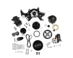 Small Block Chevy Mid Mount Complete Accessory System Small Block Chevy Mid Mount Complete Accessory System  Black Finish Holley