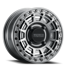 Aluminum Wheels 15x10 MR415 Beadlock UTV Bolt Pattern 4 On 156 Offset 25 Lip Size 2.09 Graphite GY Gloss Graphite Ring Method