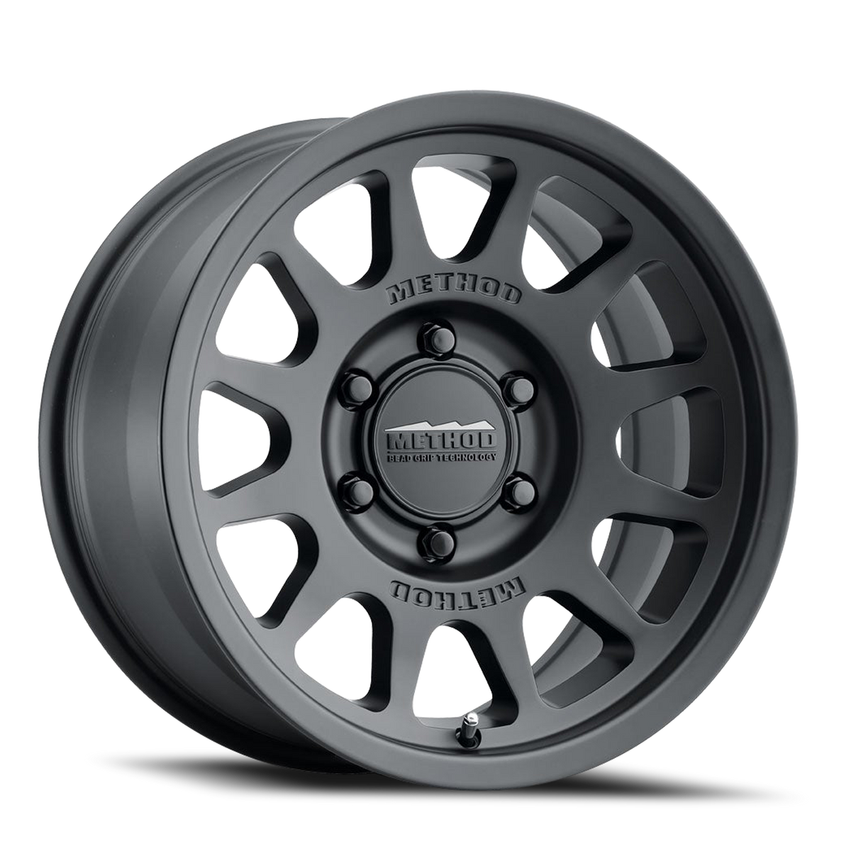 Aluminum Wheels 16x8 Bead Grip MR703 Bolt Pattern 6 On 139.7 Offset 0 Lip Size 1.22 Matte Black MB Method