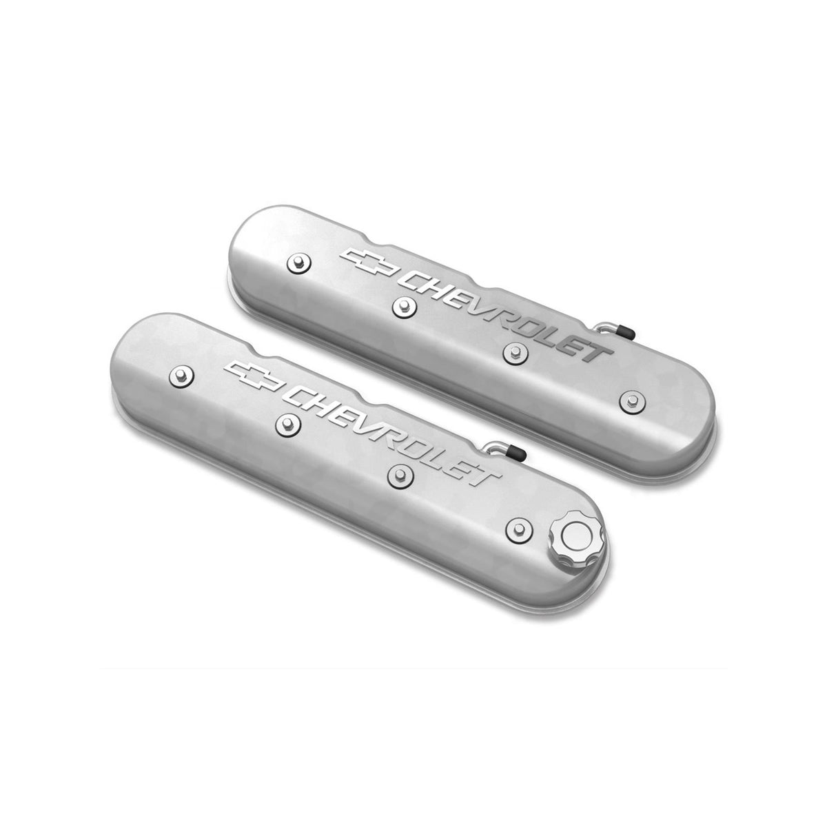 Tall LS Valve Cover with Bowtie/chevrolet Logo Natural Machined Finish Includes Lengthened Hardware, OE Style Baffle System, and Billet Fill Cap Holley