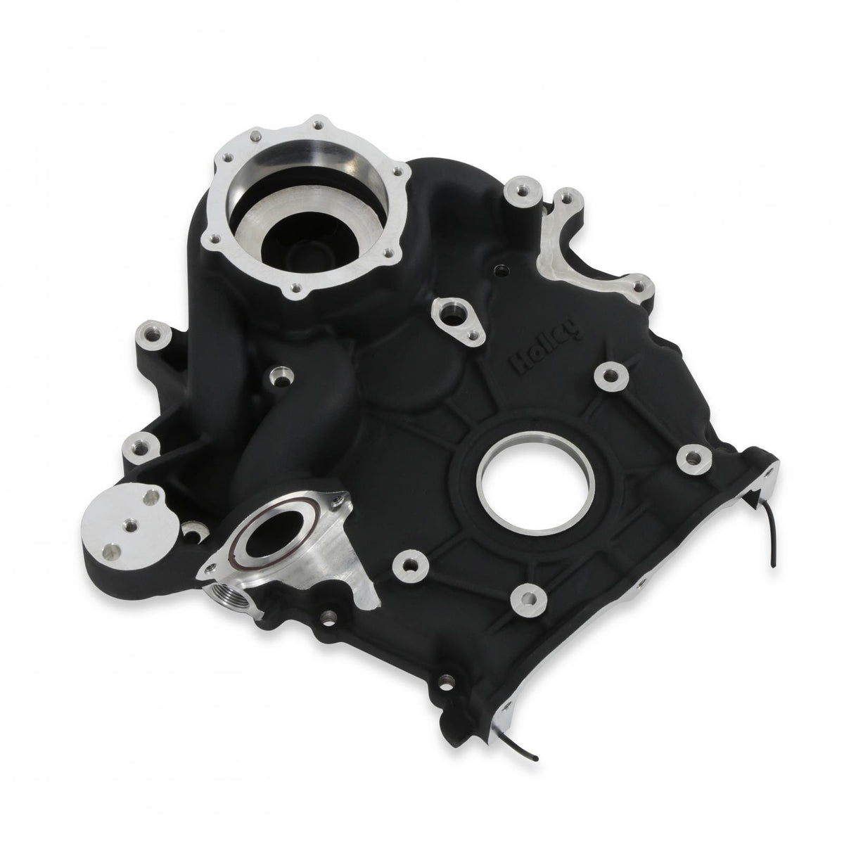 Timing Cover Ford 7.3L Godzilla Black Fits Ford 7.3L Godzilla High-Mount Accessory Drive System Pan Only Holley
